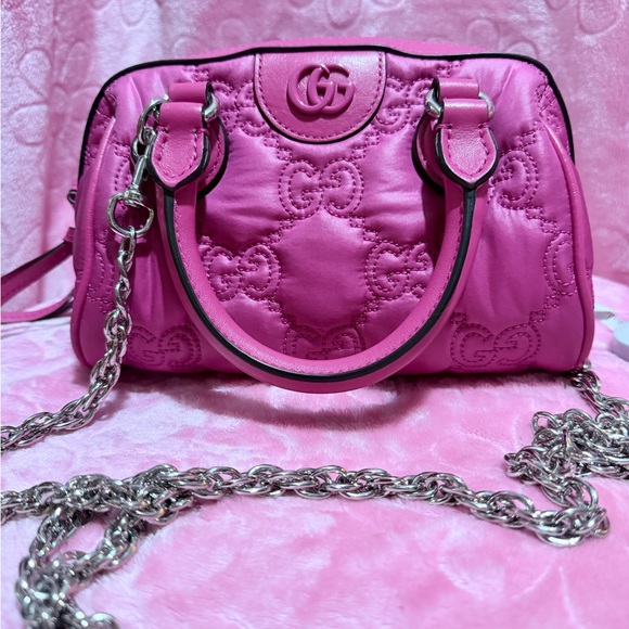 Authentic Pink Gucci GG Matellase Mini 2-way bag - Picture 14 of 15